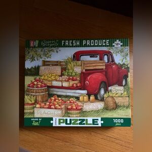 Fresh Produce By Go! Games! Red Pickup Corn Peach Eggs  1000 pc Puzzle Complete